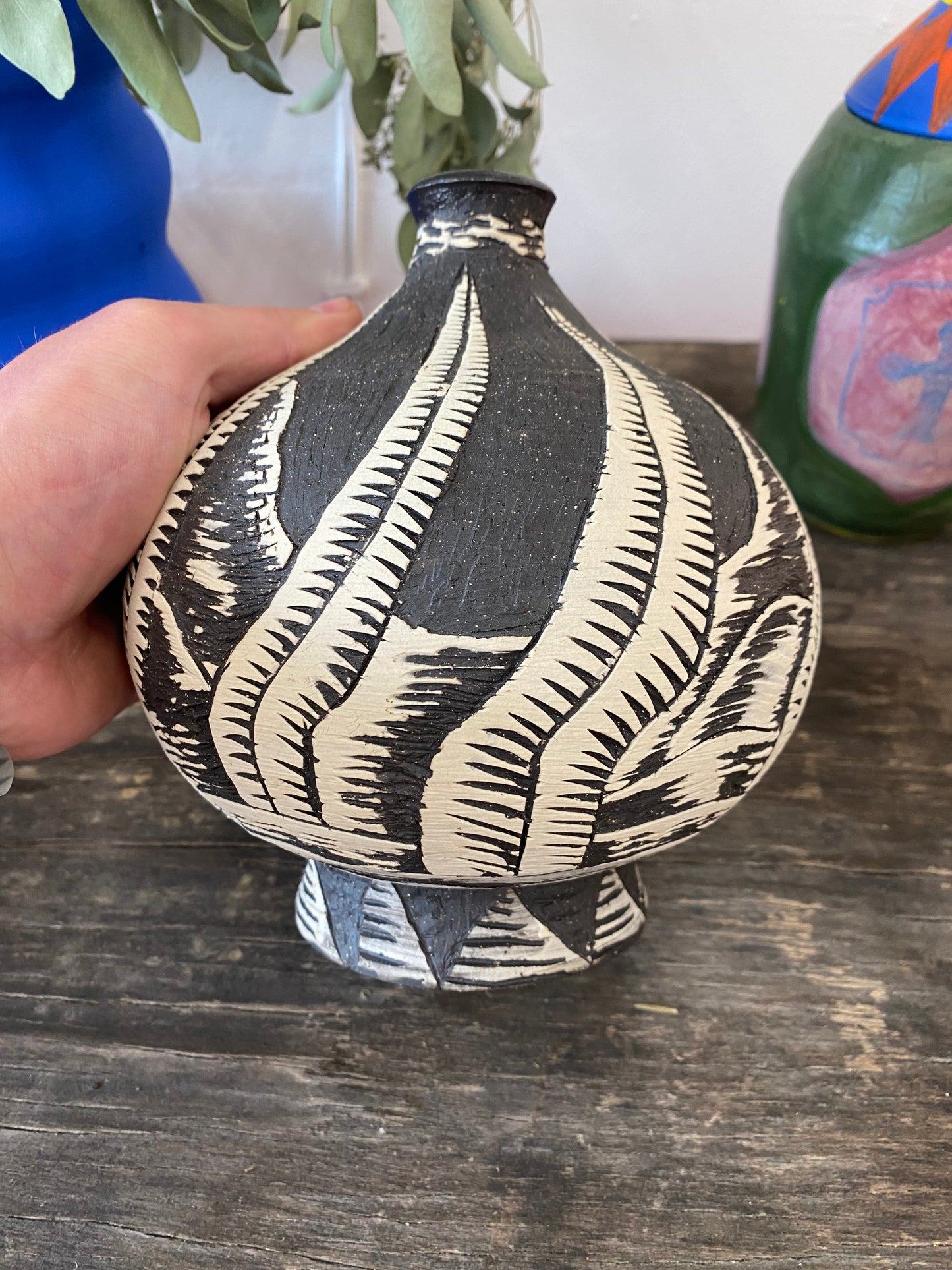 Obsidian bulb desert vase